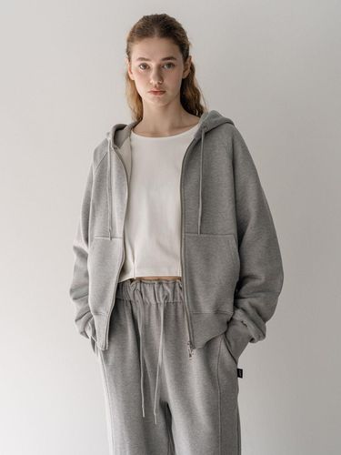 Sweat hoodie zipup cardigan - gray - CLUNY - Modalova