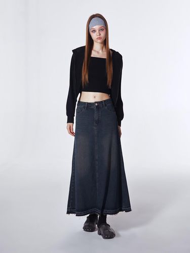 Vintage Denim Maxi Skirt () - koolkitten - Modalova