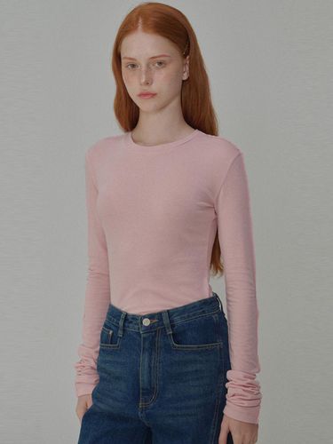 See-Through Wool Jersey T-shirt_Pink - OPENING SUNSHINE - Modalova