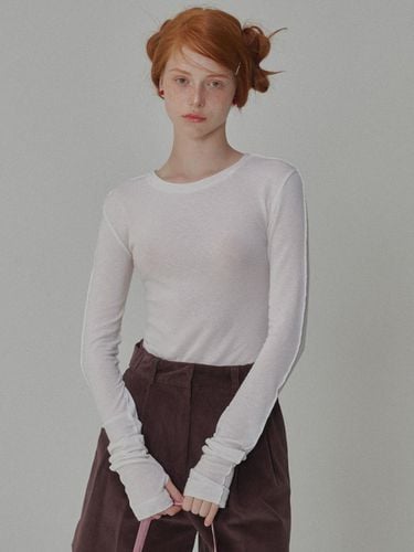 See-Through Wool Jersey T-shirt_Ivory - OPENING SUNSHINE - Modalova