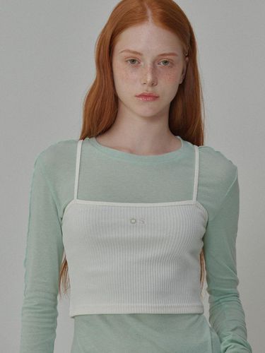 See-Through Wool Jersey T-shirt_Green - OPENING SUNSHINE - Modalova