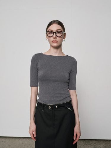 Boat Neck T-Shirts Gray - fromwhere - Modalova