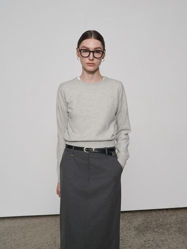 Wool Crew-neck Sweater Light Gray - fromwhere - Modalova