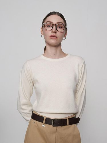 Wool Crew-neck Sweater Cream - fromwhere - Modalova