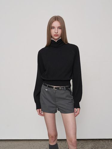 Wool Turtleneck Sweater Black - fromwhere - Modalova