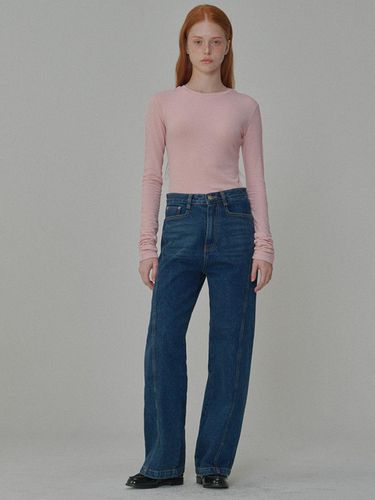 Low Rise Wide Denim Pants_Deep Blue - OPENING SUNSHINE - Modalova