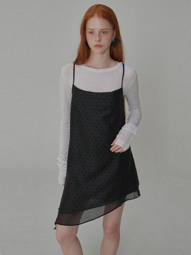 Heart-Patterned Layered Dress_Black - OPENING SUNSHINE - Modalova