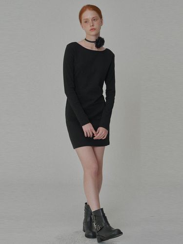 Basic Slim Jersy Mini Dress_Black - OPENING SUNSHINE - Modalova