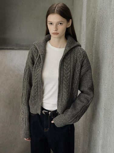 Wool two way zipup knit cardigan - CLUNY - Modalova