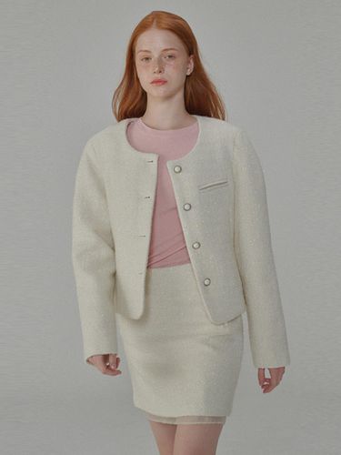 Twinkle Tweed Jacket_Cream - OPENING SUNSHINE - Modalova