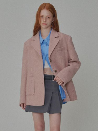 Over-fit Wool Twill jacket_Pink - OPENING SUNSHINE - Modalova