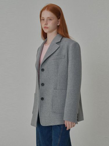 Over-fit Wool Twill jacket_Gray - OPENING SUNSHINE - Modalova