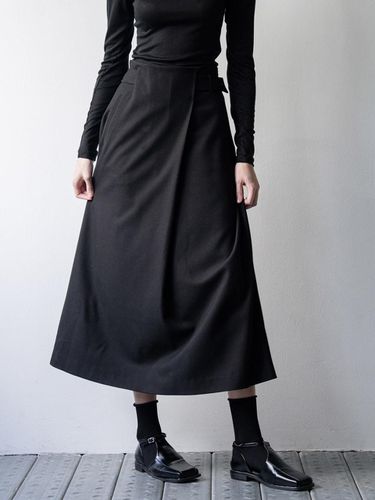 Belted long skirt - black - CLUNY - Modalova