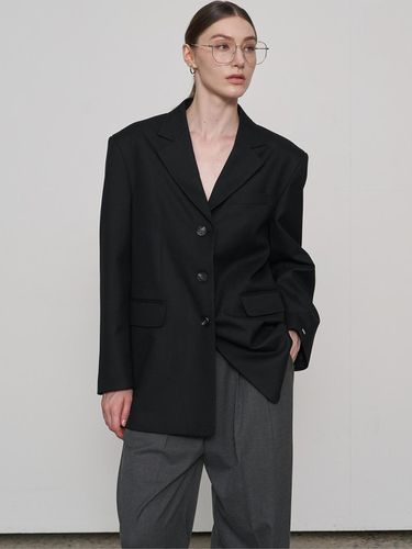 Oversized Wool Single Blazer Black - fromwhere - Modalova