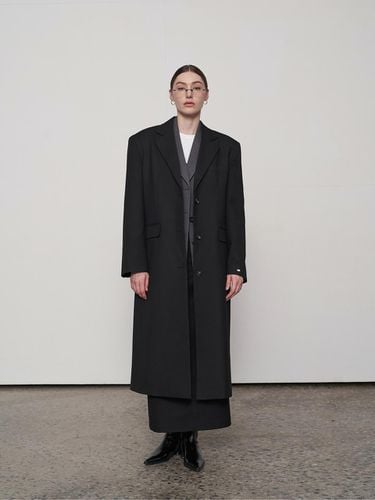 Oversized Wool Single Coat Black - fromwhere - Modalova