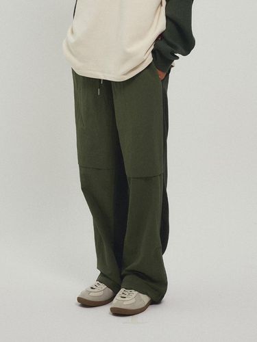 Back to Back Cotton Wide Pants_Khaki - MENASOO - Modalova