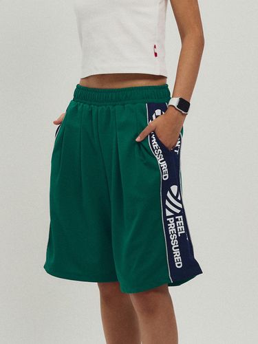 Side Slogan Mesh Basketball Shorts_Green - MENASOO - Modalova