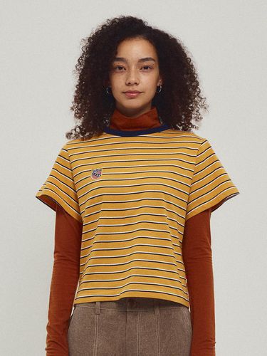 MNS Stripe Cotton T-shirt_Yellow - MENASOO - Modalova