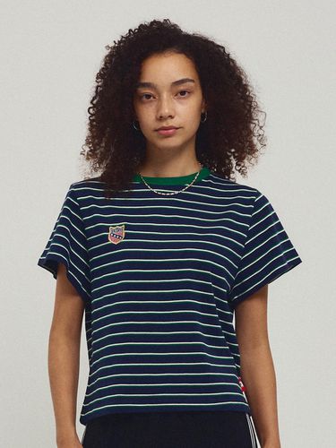 MNS Stripe Cotton T-shirt_Navy - MENASOO - Modalova