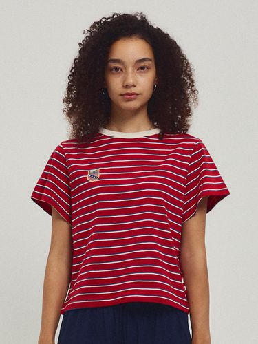 MNS Stripe Cotton T-shirt_Red - MENASOO - Modalova