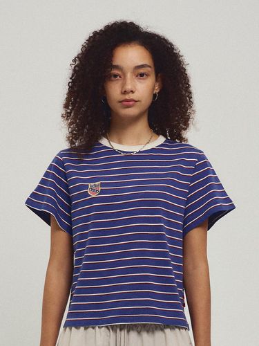 MNS Stripe Cotton T-shirt_Blue - MENASOO - Modalova