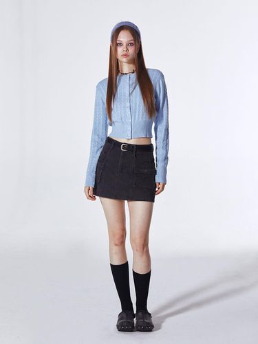 Double Pockets Denim Belt Skirt () - koolkitten - Modalova