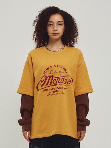 Waffle Layered Sweatshirt_Deep Yellow - MENASOO - Modalova