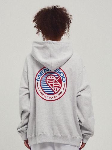 Hearttrack Hoodie_White Melange - MENASOO - Modalova