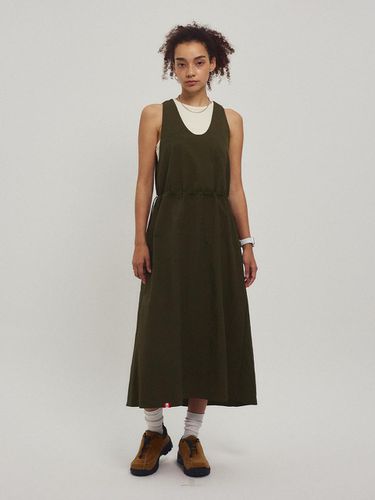 Nylon Layered Long Dress_Khaki - MENASOO - Modalova