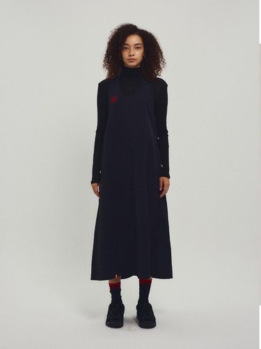 Nylon Layered Long Dress_Black - MENASOO - Modalova