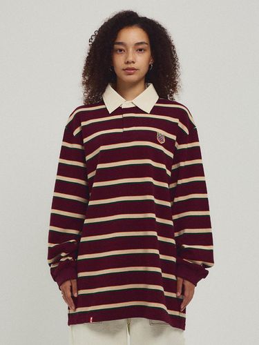 Stripe Rugby T- Shirt_Burgundy - MENASOO - Modalova