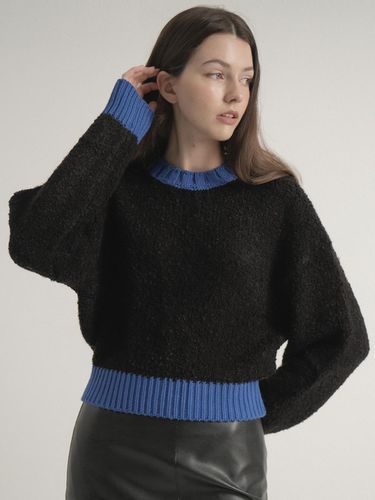 Wool Colorblock Knit (Black) - VLETI - Modalova