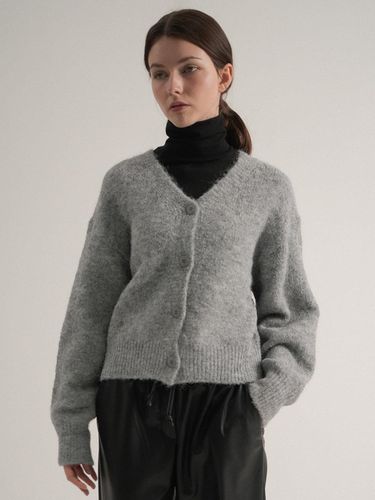 Wool Soft V-neck Knit Cardigan (Gray) - VLETI - Modalova