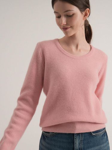 Scoop neck Ribbed Knit (Pink) - VLETI - Modalova