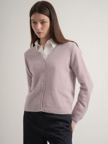 Basic V-neck Knit Cardigan (Purple) - VLETI - Modalova