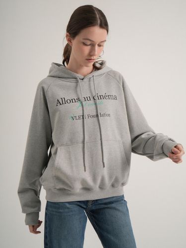 Oversized Graphic Logo Hoodie (Gray) - VLETI - Modalova