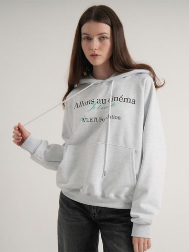 Oversized Graphic Logo Hoodie (Back_melange) - VLETI - Modalova