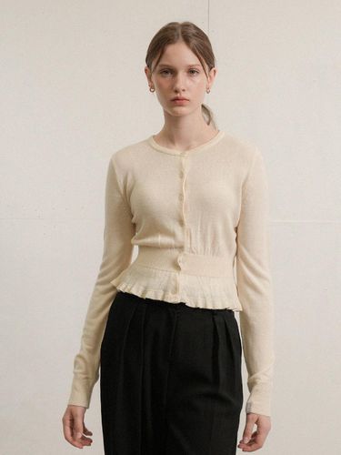 Round Slim frill Knit Cardigan - VLETI - Modalova