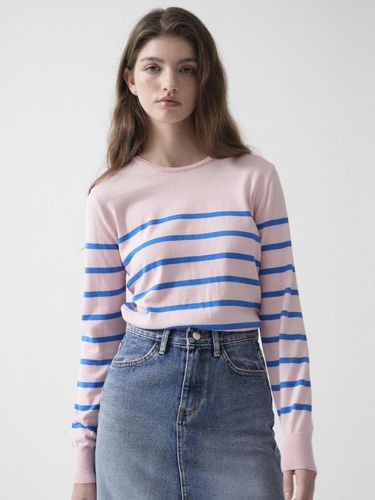 Cotton Round Stripe Knit (Pink) - VLETI - Modalova