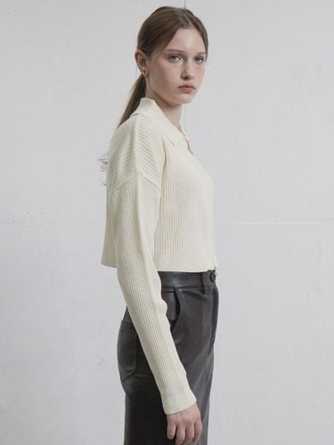 Wool Calla Two-way Crop Knit Cardigan - VLETI - Modalova