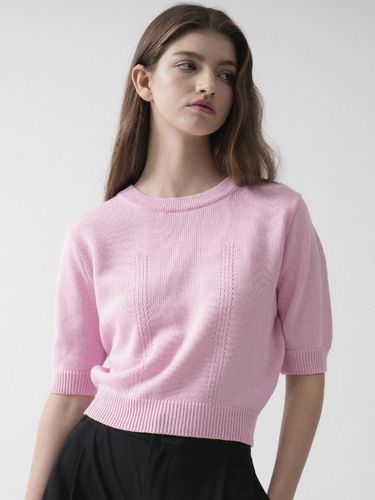 Cotton Balloon Half sleeve Knit (Pink) - VLETI - Modalova