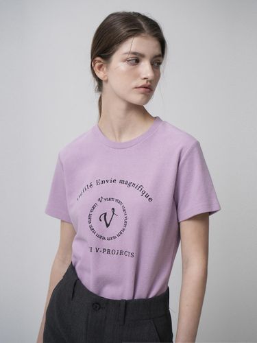 Main Logo Needlework T-shirt (Purple) - VLETI - Modalova