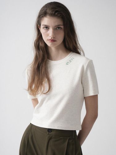 Logo Needlework Slim Crop T-shirt - VLETI - Modalova