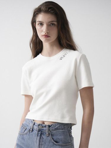 Logo Needlework Slim Crop T-shirt - VLETI - Modalova