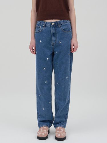 STRAIGHT FLOWER DENIM PANTS blue - DAISY SYNDROME - Modalova