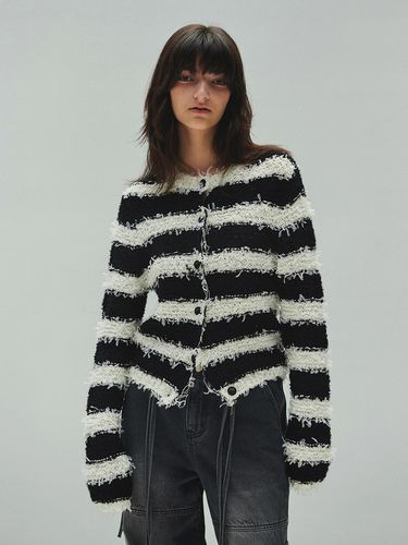 Stripe Tape Knit Cardigan - DIAGONAL - Modalova