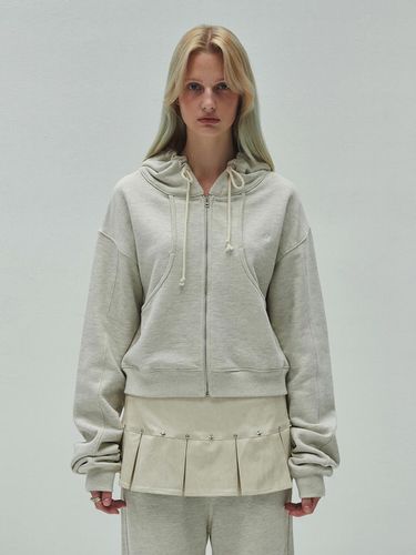 Cropped Hooded Zip-up - DIAGONAL - Modalova