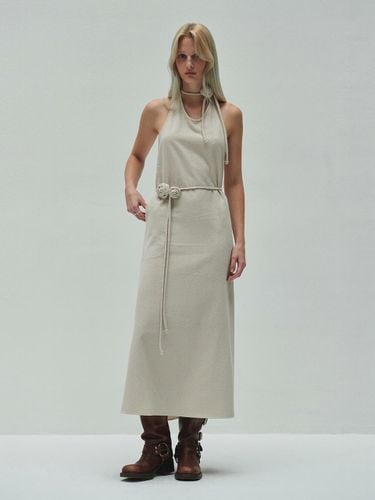 Flower Corsage Wrap Dress - Cream - DIAGONAL - Modalova