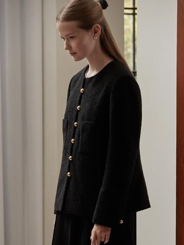 Boucle tweed jacket - Black - BEMUSE MANSION - Modalova