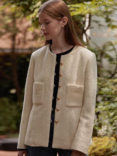 Boucle tweed jacket - Beige - BEMUSE MANSION - Modalova